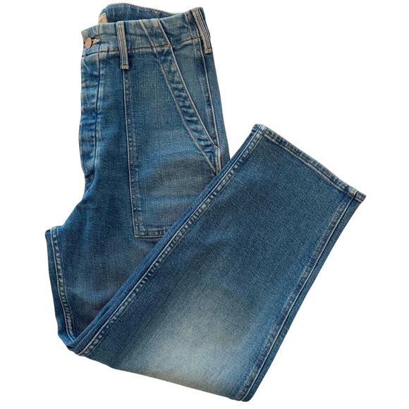 MotherPatch Pocket Private Flood "Flag Me Down" wash denim jeanssize 26